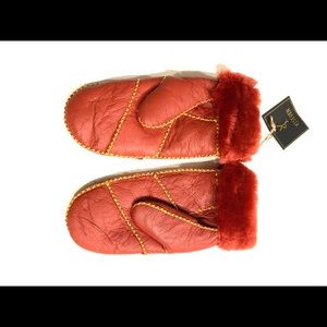 YISEVEN Twin - face  Sheepskin Leather Gloves